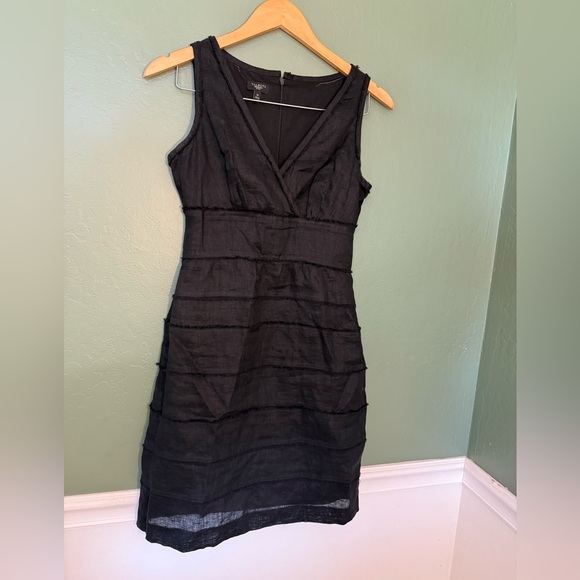 Talbots Black Linen Sleeveless Dress Size 4P - Picture 1 of 5